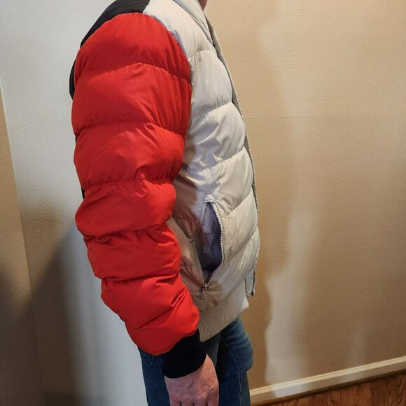 Nike Keep Warm Down Fill Color Buttons Quilt Bomber Puffer Jacket Men Sz XL FLAW - Picture 8 of 16